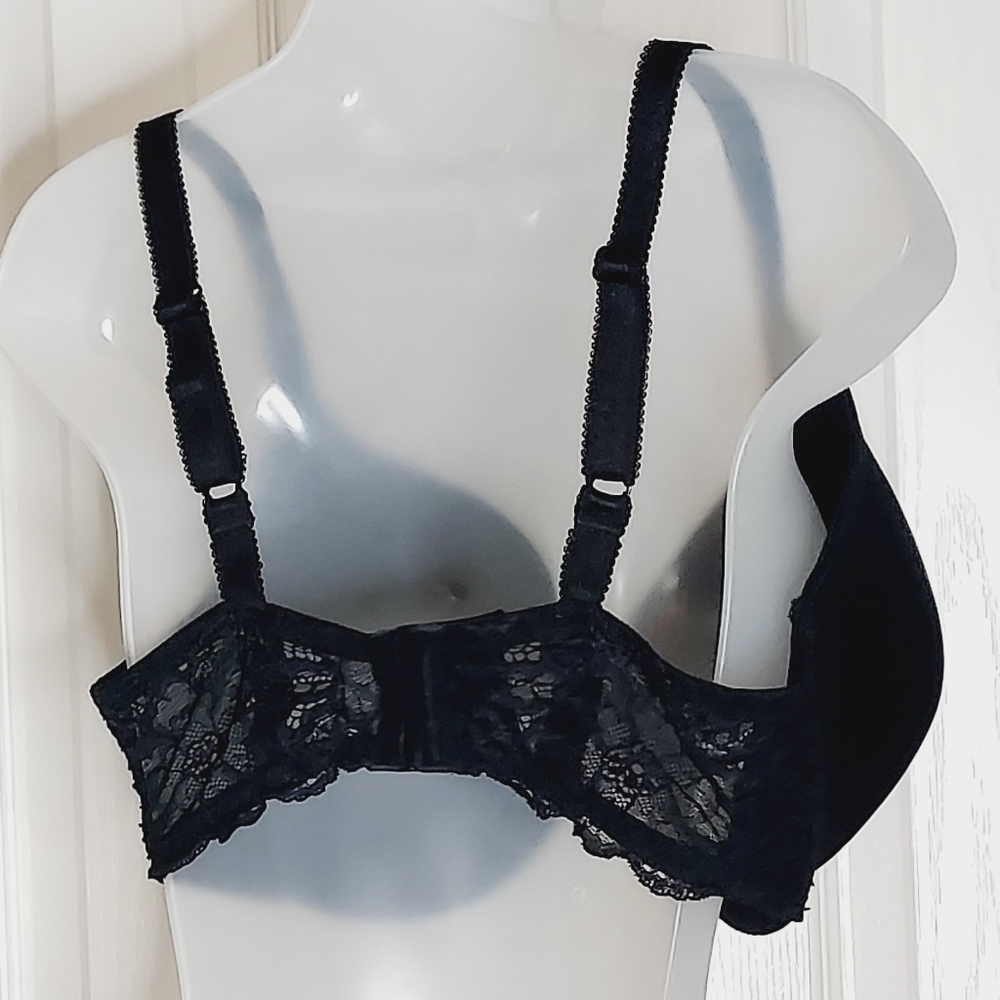 Wacoal black bra with lace sides underwire pushup bra 🤍36DDD - Picture 10 of 12